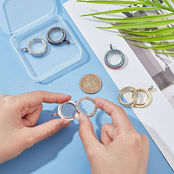 5 Stück 5 Farben Legierung Strass Anhänger Cabochon offene Rückseite Einstellungen RB-PH0001-22
