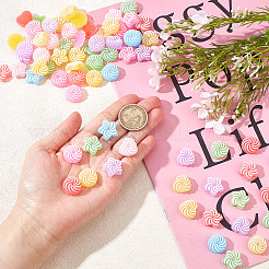 75 Stück 3 Stile Regenbogenfarben Harz Imitation Süßigkeiten Cabochons RESI-GO0001-04
