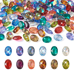 120 Stück 12 Farben transparente Strass-Cabochons mit spitzer Rückseite aus Kunstharz KY-CW0001-01