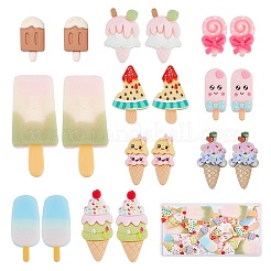 50 Stück 10 Stile undurchsichtige Harz-Decoden-Cabochons CRES-SC0002-43