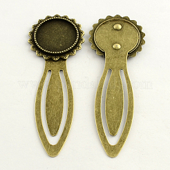 20 mm Träger Lesezeichen Fassungen für Cabochon X-PALLOY-S033-40AB-NR