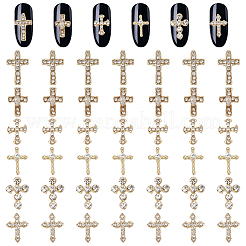 48 Stück 6 Stile Legierung Strass Kreuz Cabochons DIY-GO0002-01