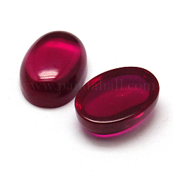 Gefärbt oval rot Korund Cabochons G-J339-02-6x8mm