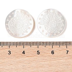 Natürliche weiße Muschel-Cabochons geschnitzt SSHEL-C012-22B
