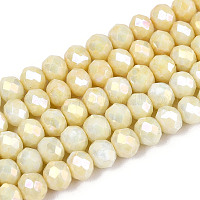 Антикоррозийные гальванические стеклянные бусины рондель&nbsp;EGLA-T021-4mm-17-04