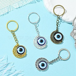 Anhänger aus Legierung mit durchscheinenden Harz-Cabochons als Schlüsselanhänger KEYC-JKC01139