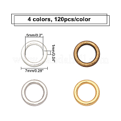 Chgcraft 480pcs 4 Farben Legierung runde Ringe FIND-CA0001-98