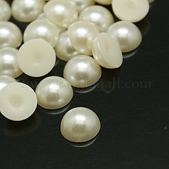 Halbrund / gewölbt imitiert Perle Acryl-Cabochons X-OACR-J001-3mm-01