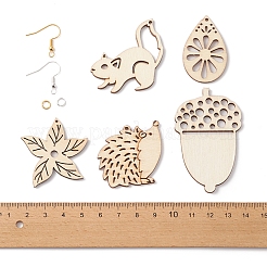 Набор для изготовления сережек на День благодарения своими руками WOOD-FS0001-06