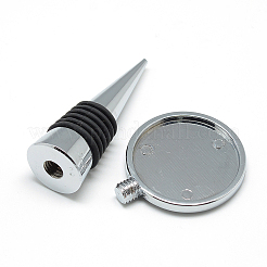 Zink-Legierung Weinflasche Stopper Cabochon Fassungen MAK-R022-03