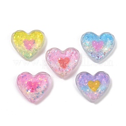 Transparente Herz-Harz-Cabochons RESI-R465-07