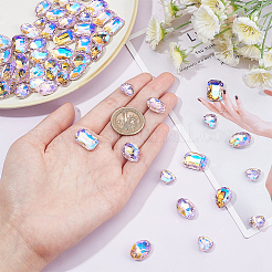 64 Stück 4 Stil Strass-Cabochons aus Glas mit spitzem Rücken RGLA-FG0001-08