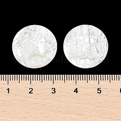 Natürliche weiße Muschel-Cabochons geschnitzt SSHEL-I026-03B-06
