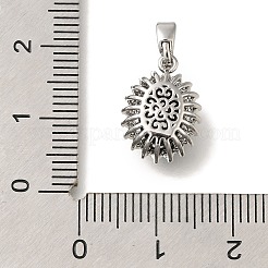 Anhänger aus Messing mit Mikropavé-Kubikzirkonia und Glas KK-K388-33P