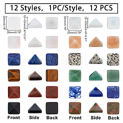 12 Stück Cabochons aus natürlichen und synthetischen Edelsteinen im 12-Stil G-FH0001-32