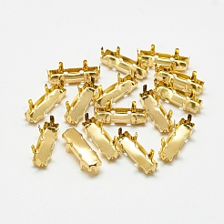 201 Edelstahl-Aufnähfassungen mit Krappenfassung STAS-T032-09G-5x10mm