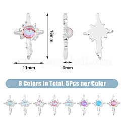 40 stücke 8 farben legierung cabochons MRMJ-DC0001-05