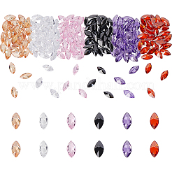 180 Stück 6-farbige Zirkonia-Cabochons mit spitzer Rückseite ZIRC-PH0001-44
