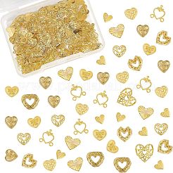 140 Stück Herz in 10 Stilen mit strukturierten Cabochons aus Legierung MRMJ-OC0002-65-RS