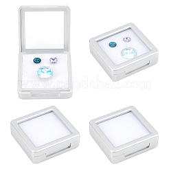 Benecreat 4 Stück Silber-Edelstein-Displaybox CON-WH0094-13B