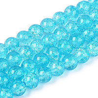 Прозрачные стеклянные бусины с кракле&nbsp;CCG-Q001-8mm-06-A
