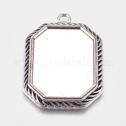 Tibetischen stil Anhänger Fassungen für Cabochons X-TIBEP-A22961-AS-LF