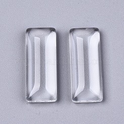 Transparentes Rechteck Glas Cabochons GGLA-R025-25x10