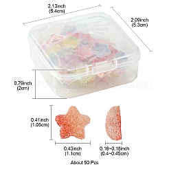 50 Stück opake Harz-Cabochons RESI-FS0001-57