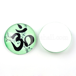 Yoga Thema Glas Cabochons X-GGLA-L011-25mm-04