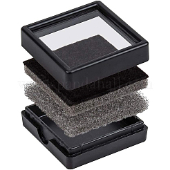 Benecreat 24pcs Samt Edelstein Vitrine Quadrat Diamant Edelstein Schmuck Aufbewahrungsbox Organizer Fall mit Samt innen schwarz OBOX-BC0001-03
