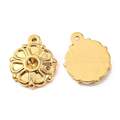 PVD-Vakuumbeschichtung 304 Edelstahl Anhänger Strass Fassungen STAS-F287-53G