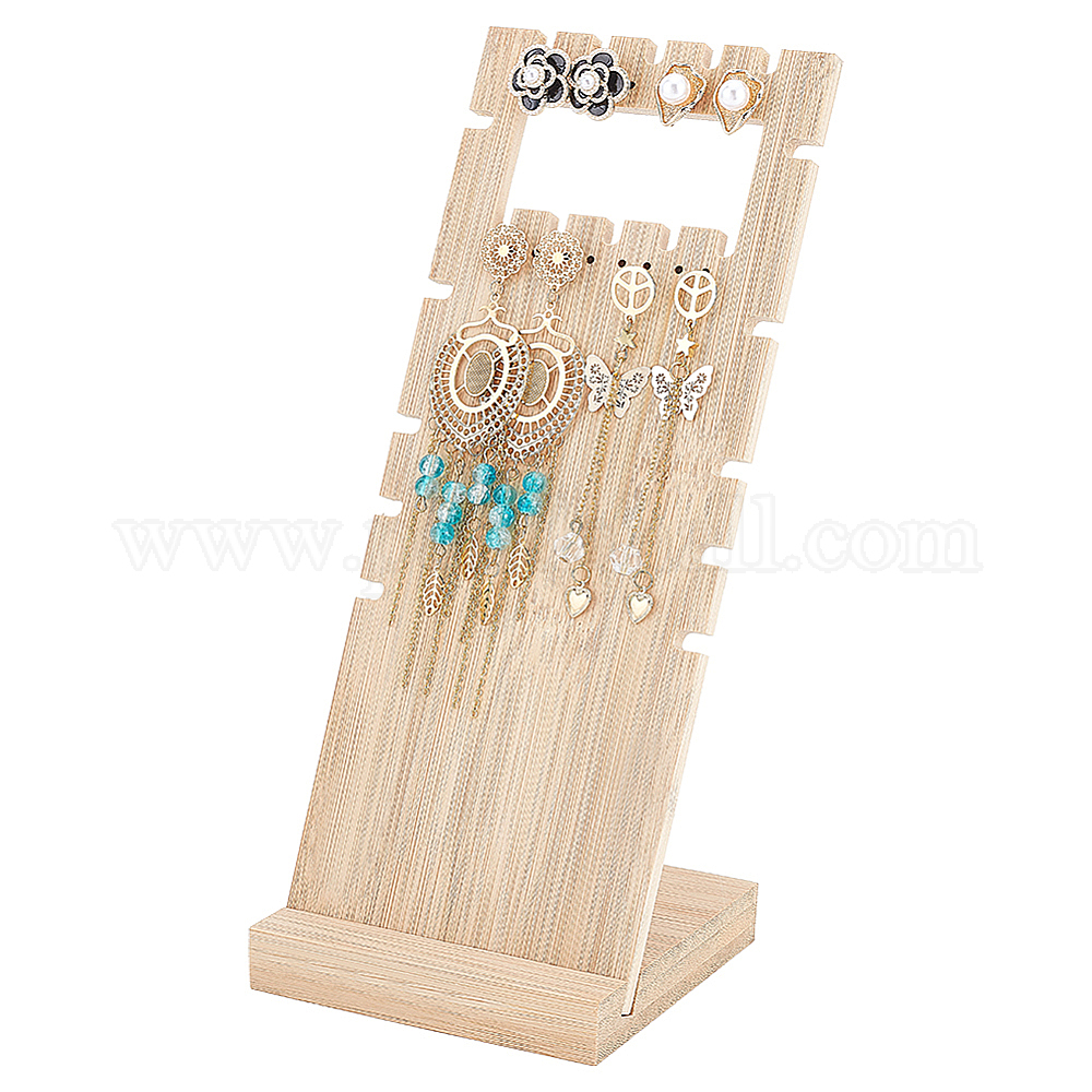 Wholesale Ahandmaker Wood Earring Stud Display Pegboard Pandahall