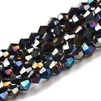 Прозрачные стеклянные бусины гальваническим пряди&nbsp;GLAA-F029-3mm-A02