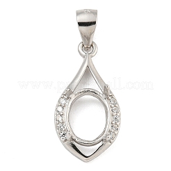 925 Sterling Silber Micro Pave klare Zirkonia aufgenähte Krappenfassungen STER-B005-13P