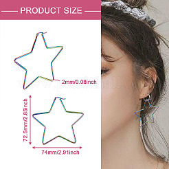 Fashewelry 9 Paar 9 Stil 304 Edelstahl geometrische Creolen STAS-FW0001-21