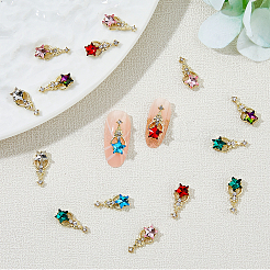 30 Stück 6 Farben Legierung Strass Cabochons MRMJ-HY0001-25