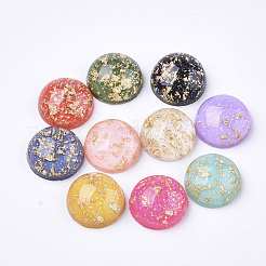 Glitzernde durchscheinende Harz-Cabochons X-RESI-S364-43A-M