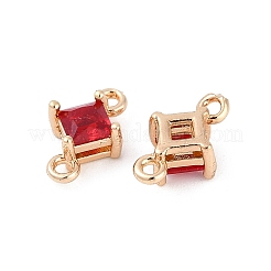 Messing Pavé Glas Rhombus Verbinder Verbinder Charms GLAA-Q088-001J