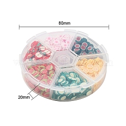 1800 Stück 6 Stil Obst Thema handgemachte Fimo Nail Art Dekoration CLAY-YW0001-23