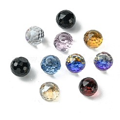 Facettiert rund Glas Cabochons GGLA-YW001-13C
