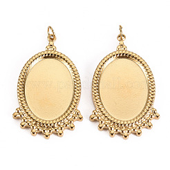 Cabochon-Fassungen für Anhänger aus Edelstahl 304 STAS-S116-235G