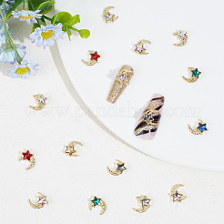 48 Stück Cabochons aus hellgoldfarbener Legierung in 8 Farben MRMJ-HY0002-47