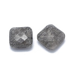 Natürlicher turmalinierter Quarz / schwarzrutilierter Quarz-Cabochon G-L514-013