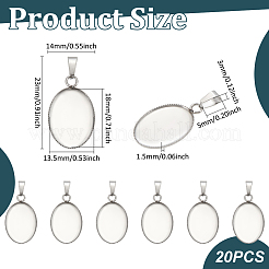 Cabochon-Fassungen für Anhänger aus Edelstahl 304 STAS-UN0007-38P