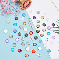 Glas cabochons GLAA-WH0025-28
