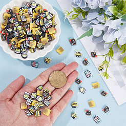 100 g 5 Farben Schulthema handgemachte Polymer Clay Cabochons CLAY-SC0002-03