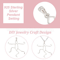 2 Stück 2 Farben 925 Sterling Silber 5 Krallen Zinken Anhänger Rohling ovale Form Cabochon Fassungen STER-DC0001-26