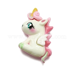 Einhorn undurchsichtige Decoden-Cabochons aus Harz CRES-F034-05
