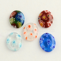 Oval handgemacht Millefiori Glas Cabochons LK-R005-18