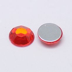 Facettierten Halbrund / Kuppel Acryl Strass flache Rückseite Cabochons GACR-YPO12MM-M